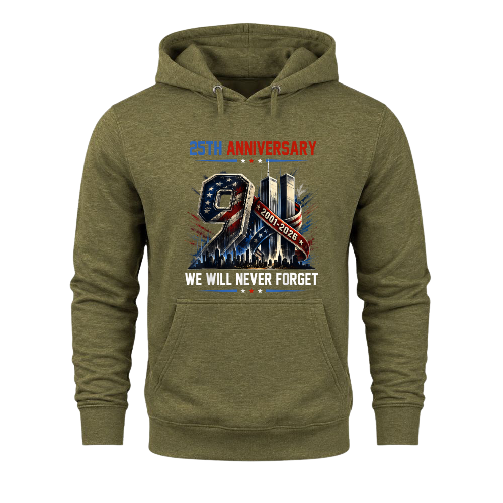 25th Anniversary 911 We Will Never Forget - Hoodie