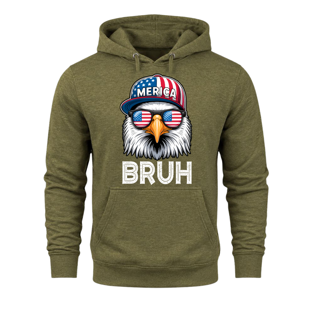 Patriotic Eagle Bruh 4th of July USA Flag - Hoodie