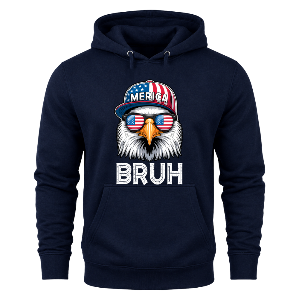 Patriotic Eagle Bruh 4th of July USA Flag - Hoodie