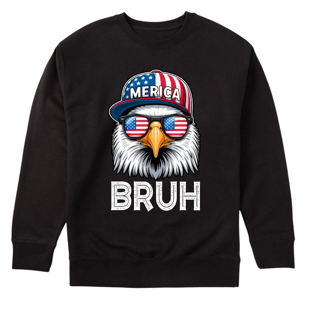 Patriotic Eagle Bruh 4th of July USA Flag - Sweater