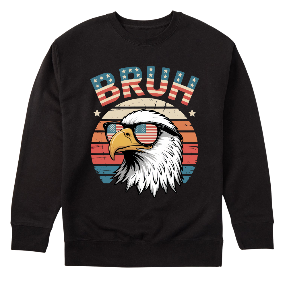 Patriotic Eagle Bruh, Funny American Flag - Sweater