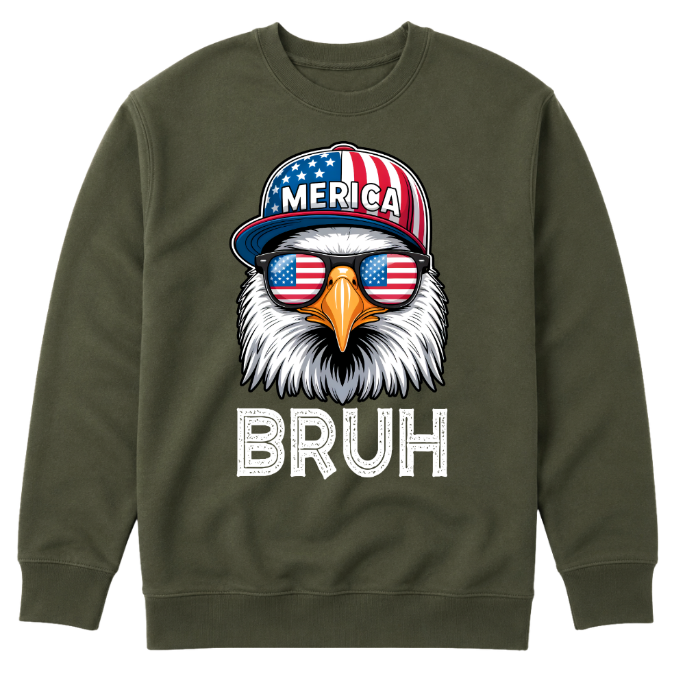 Patriotic Eagle Bruh 4th of July USA Flag - Sweater