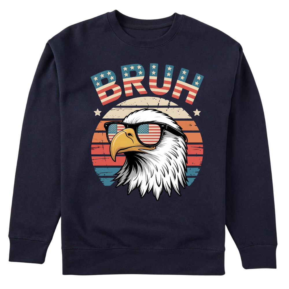 Patriotic Eagle Bruh, Funny American Flag - Sweater
