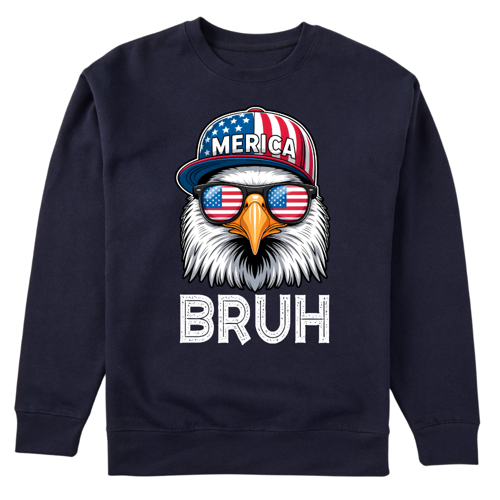 Patriotic Eagle Bruh 4th of July USA Flag - Sweater