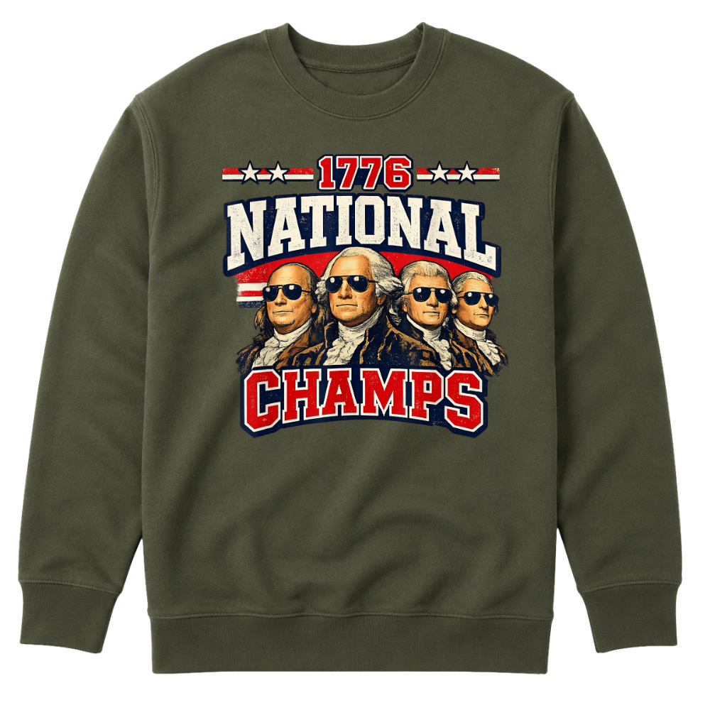 1776 National Champs Founding Fathers Patriotic America - Sweater