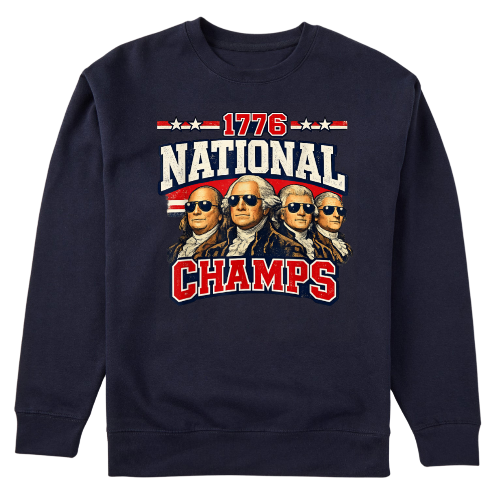 1776 National Champs Founding Fathers Patriotic America - Sweater