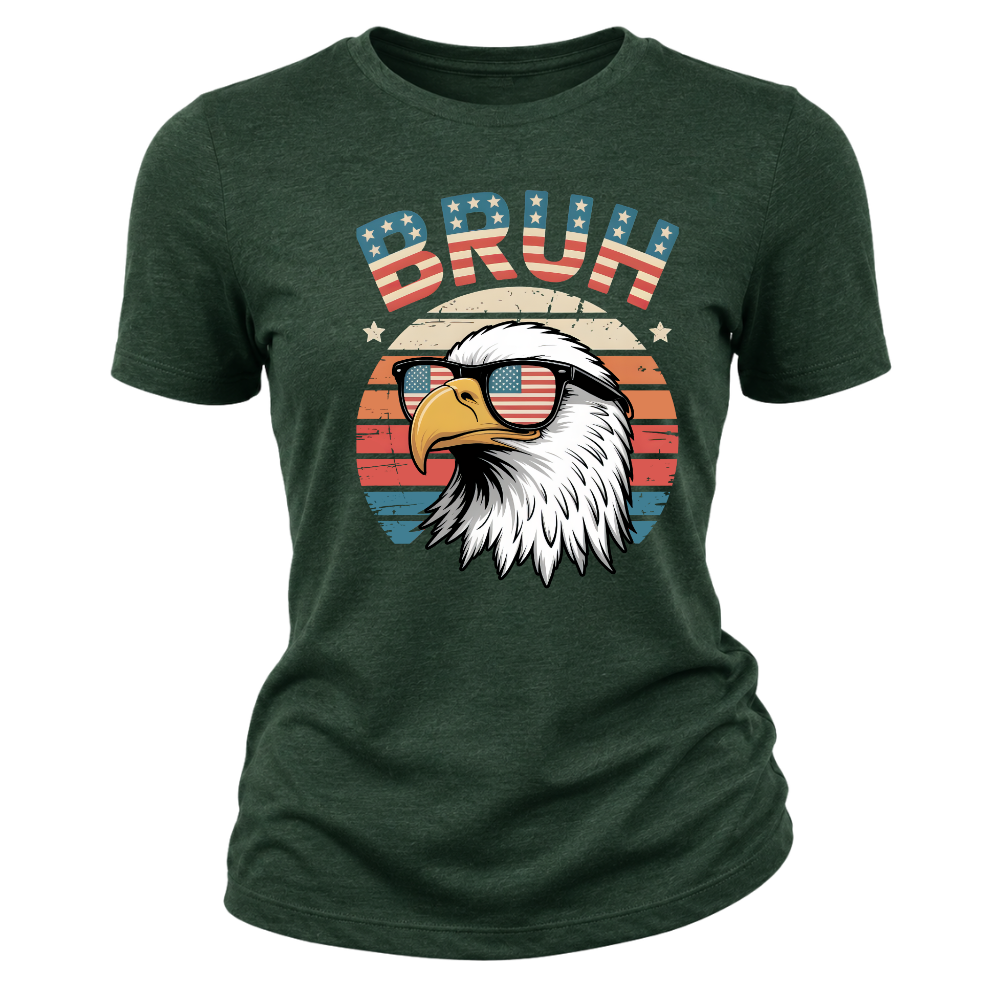 Patriotic Eagle Bruh, Funny American Flag - Women T-Shirt