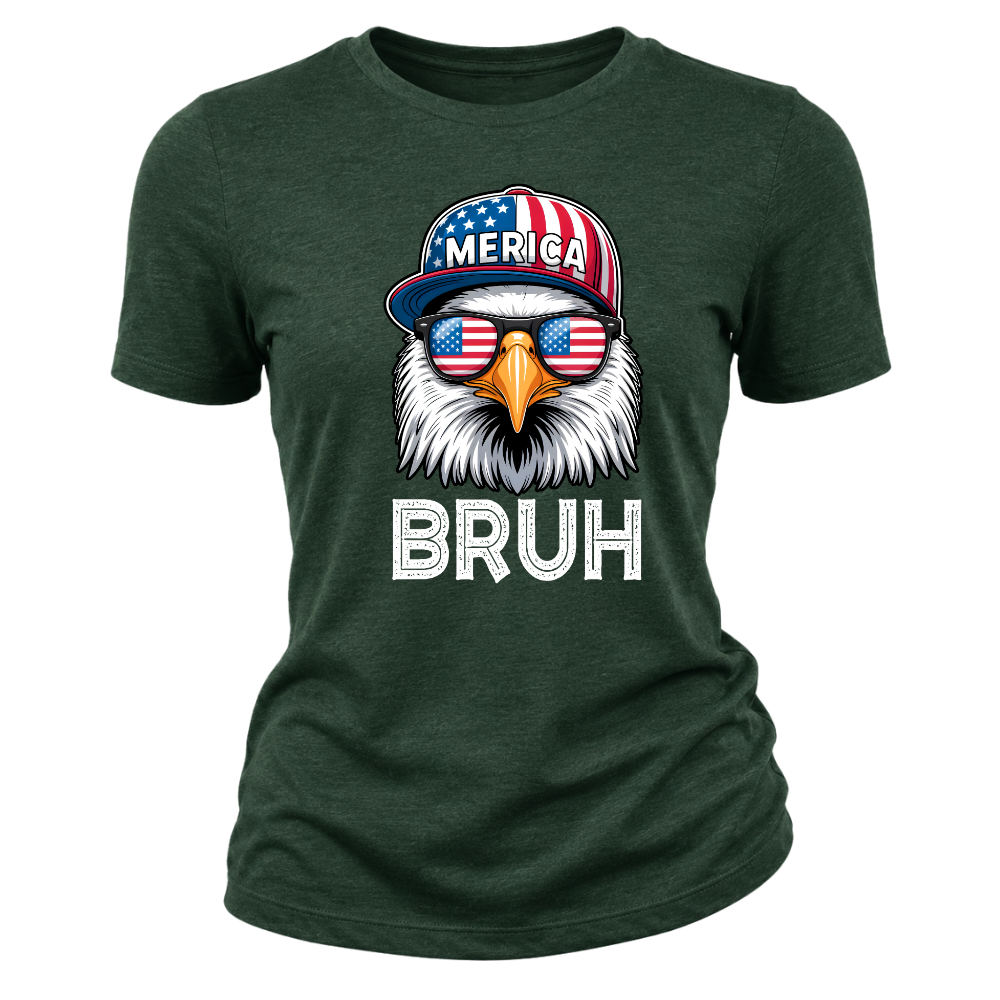 Patriotic Eagle Bruh 4th of July USA Flag - Women T-Shirt