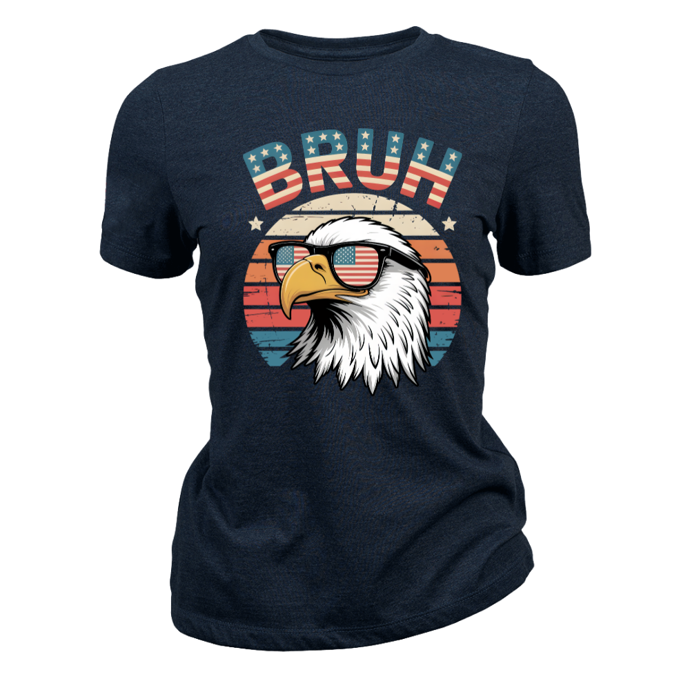 Patriotic Eagle Bruh, Funny American Flag - Women T-Shirt