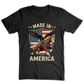 Made In America Eagle Horse Patriotic USA Flag - T-Shirt