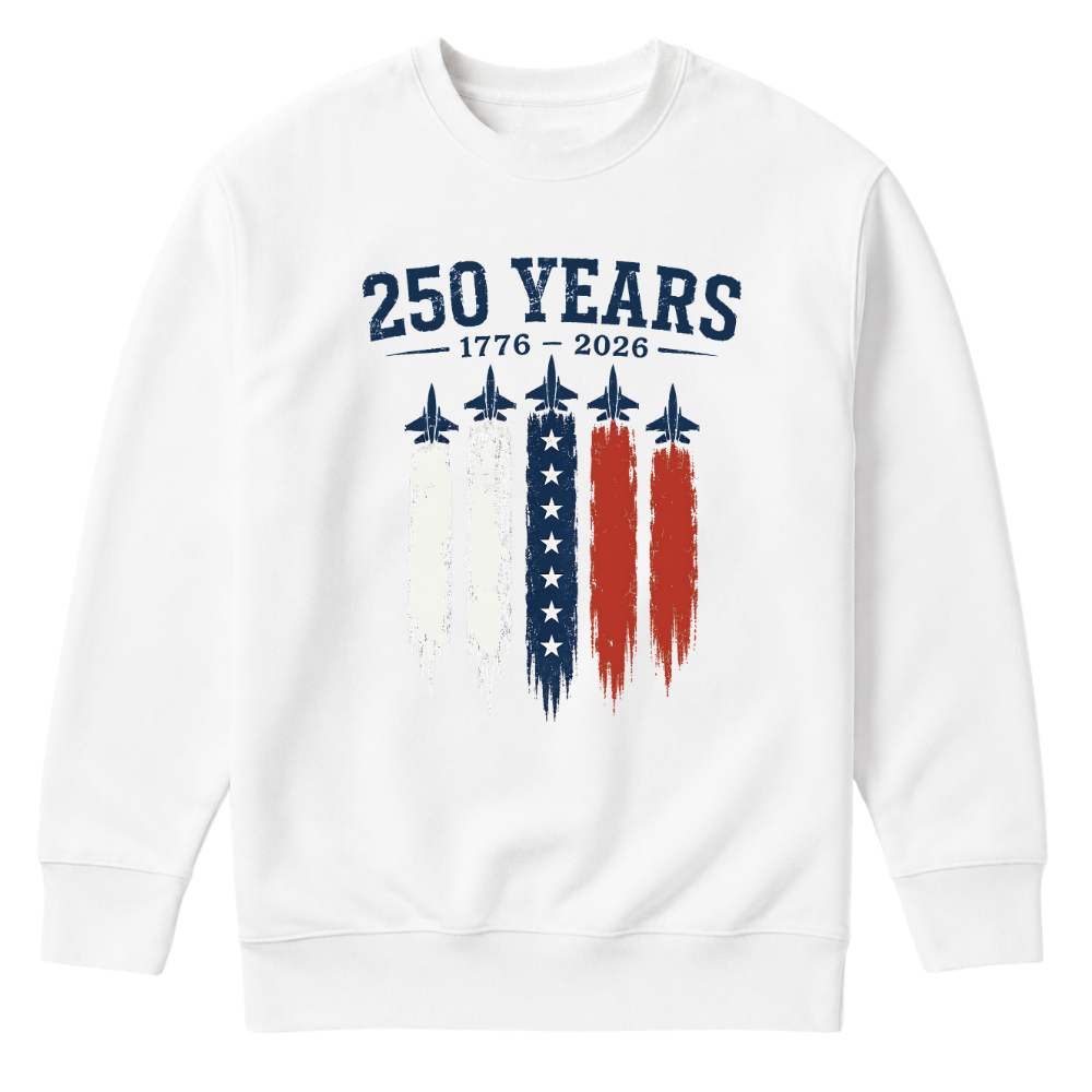 250 Years 1776 2026 Jets USA Flag - Sweater