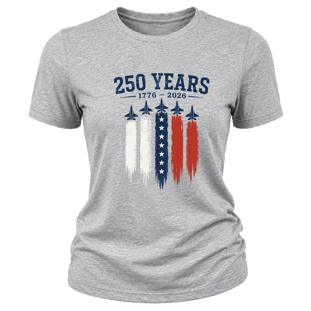 250 Years 1776 2026 Jets USA Flag - Women T-Shirt