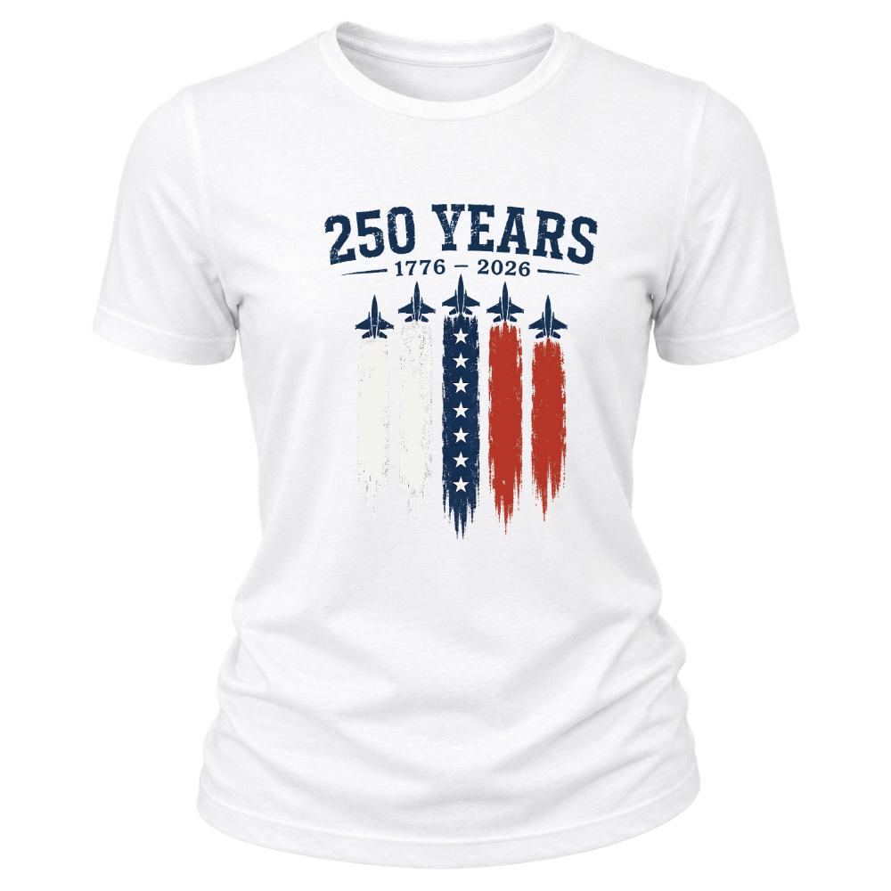 250 Years 1776 2026 Jets USA Flag - Women T-Shirt