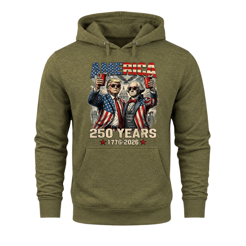 250 Years America Anniversary 250th Trump Washington Vintage - Hoodie