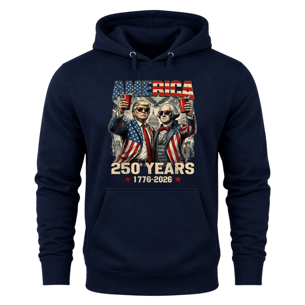 250 Years America Anniversary 250th Trump Washington Vintage - Hoodie