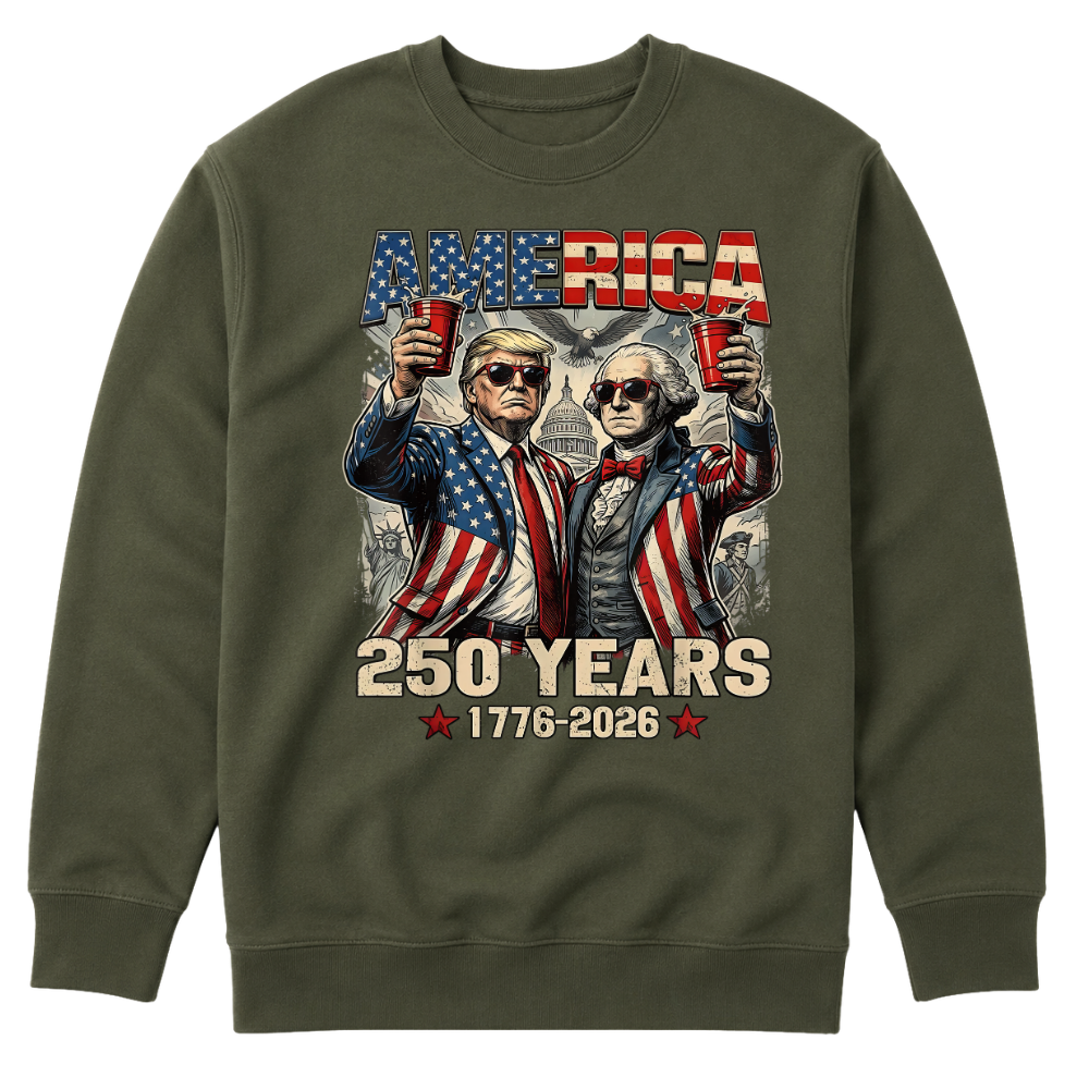 250 Years America Anniversary 250th Trump Washington Vintage - Sweater