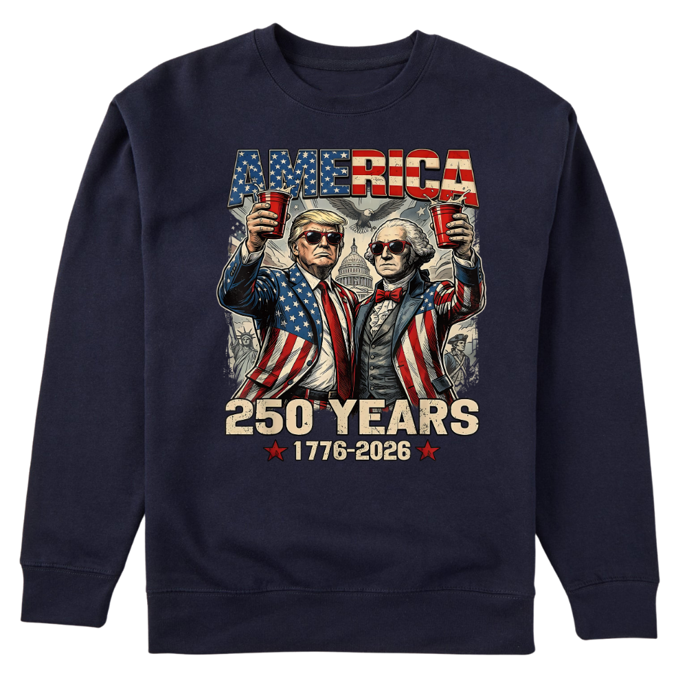 250 Years America Anniversary 250th Trump Washington Vintage - Sweater