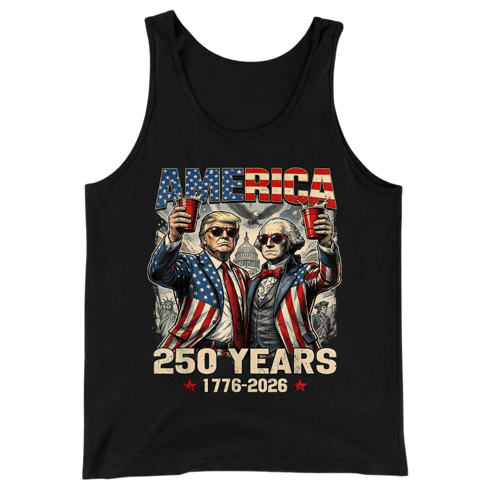 250 Years America Anniversary 250th Trump Washington Vintage - Tank Top