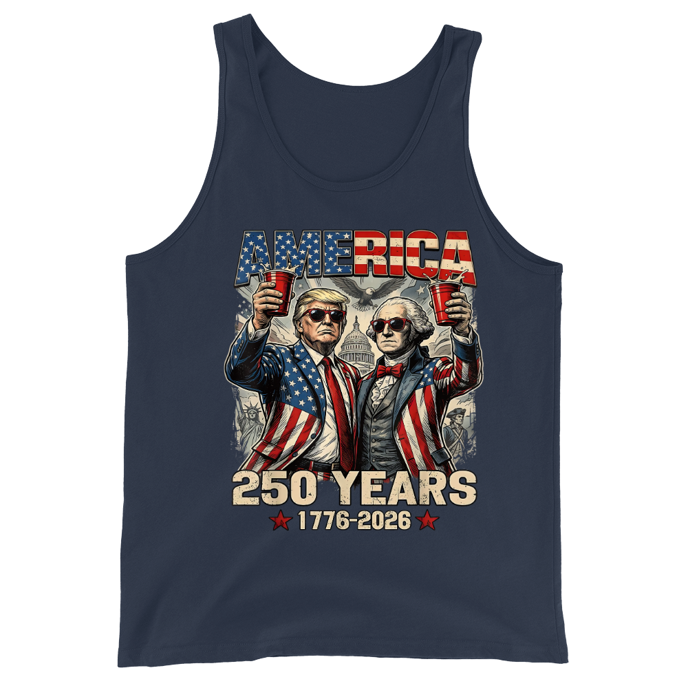 250 Years America Anniversary 250th Trump Washington Vintage - Tank Top