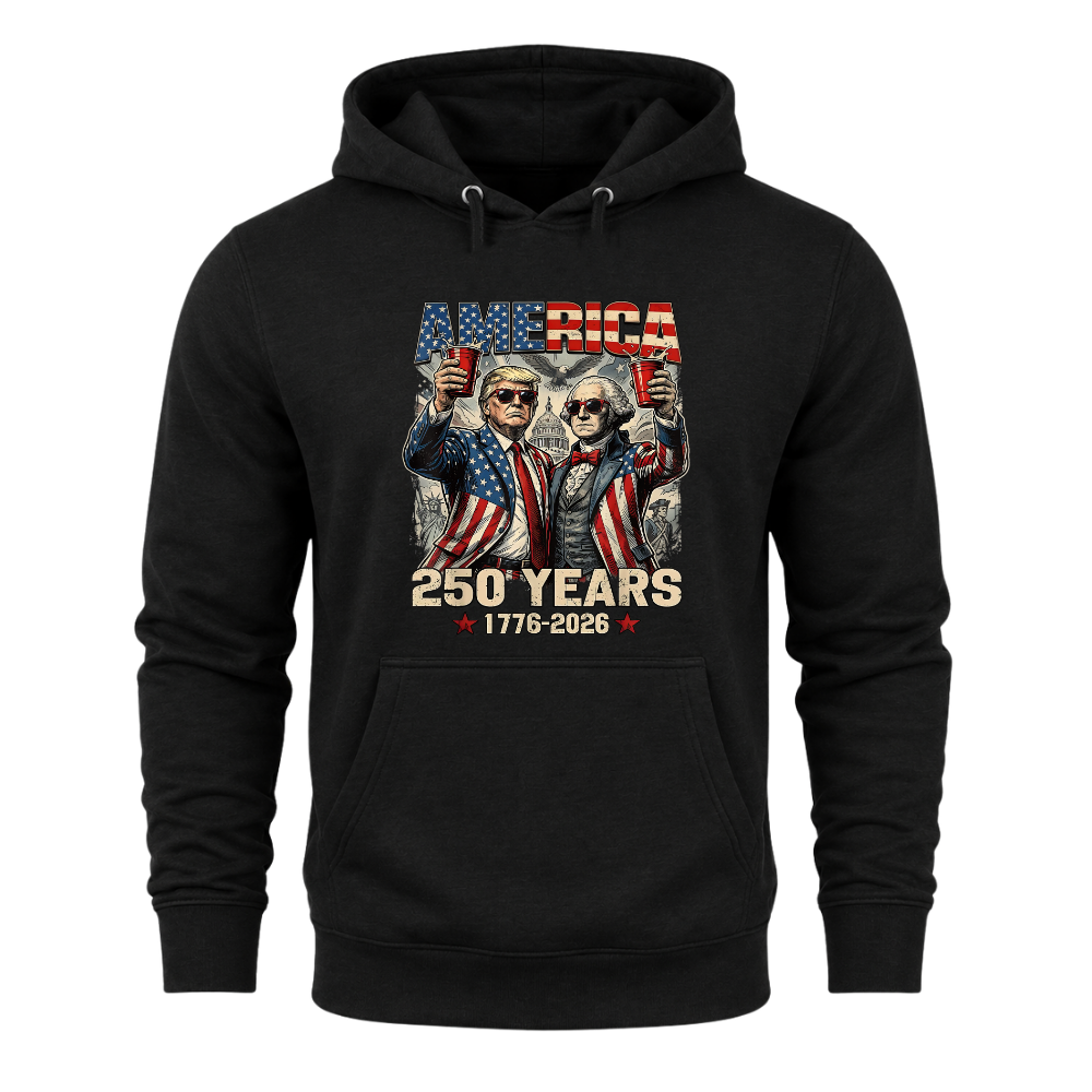 250 Years America Anniversary 250th Trump Washington Vintage - Hoodie