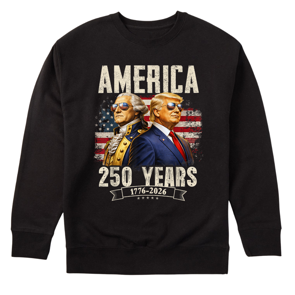 America 250 Years Trump Washington Patriotic - Sweater