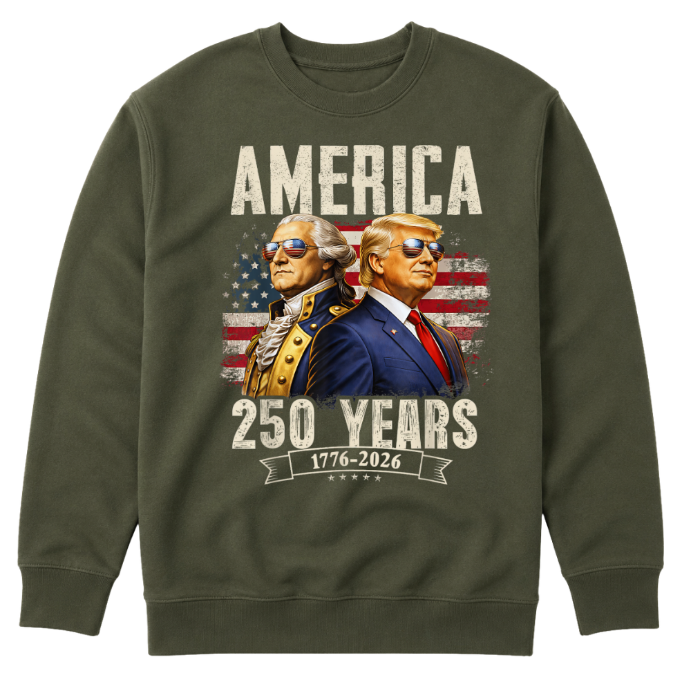 America 250 Years Trump Washington Patriotic - Sweater