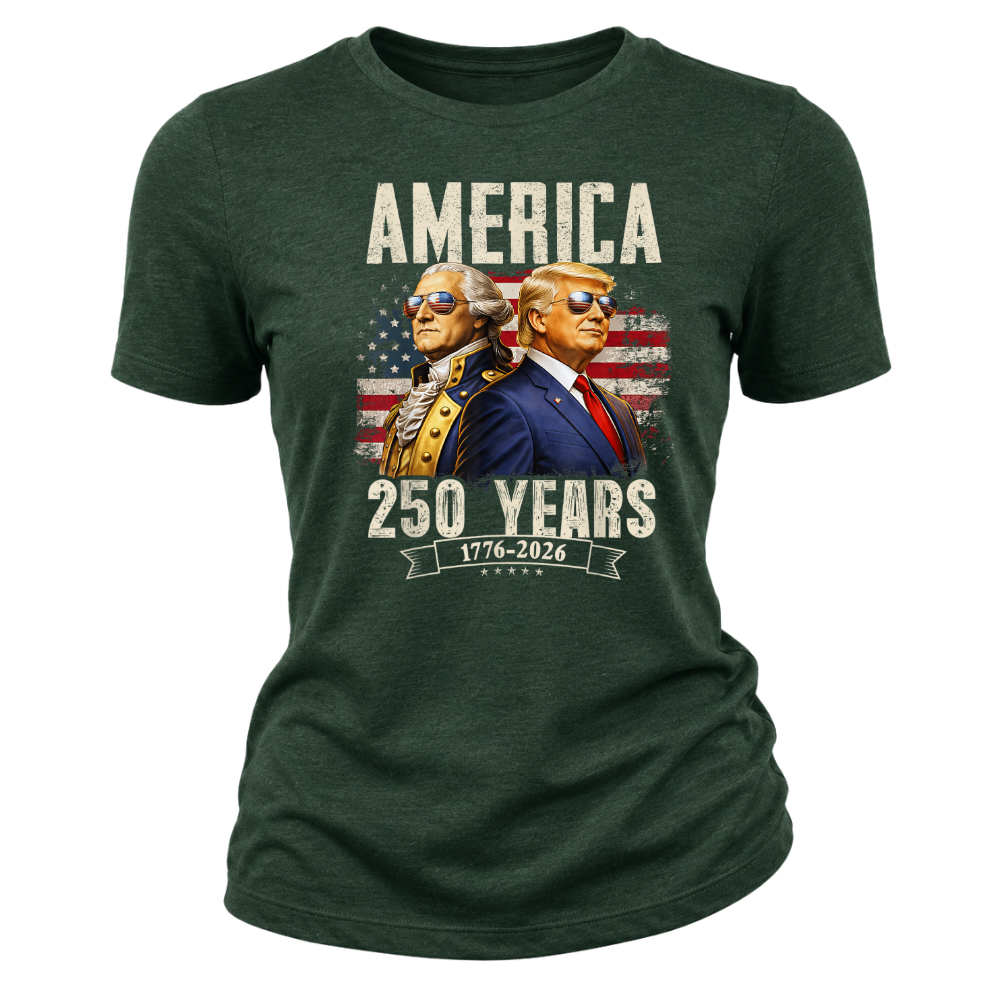 America 250 Years Trump Washington Patriotic - Women T-Shirt