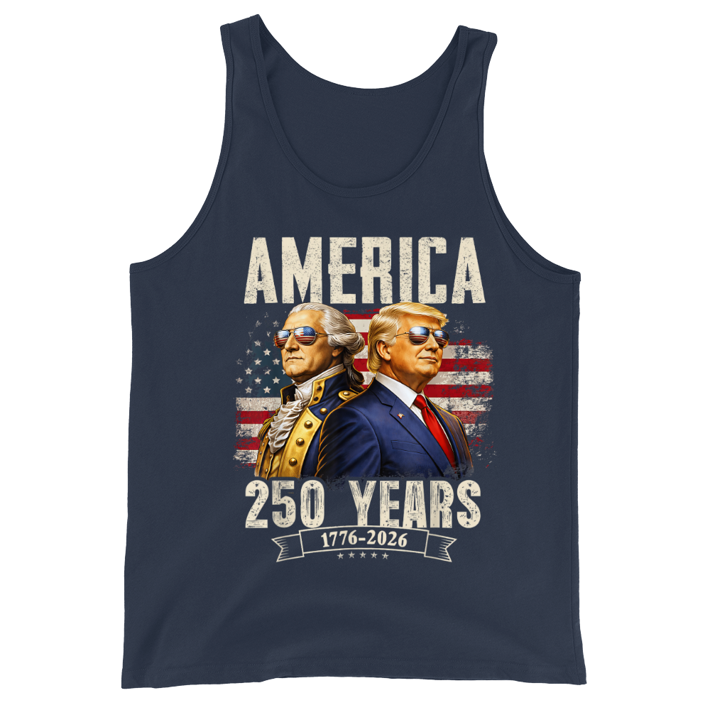 America 250 Years Trump Washington Patriotic - Tank Top