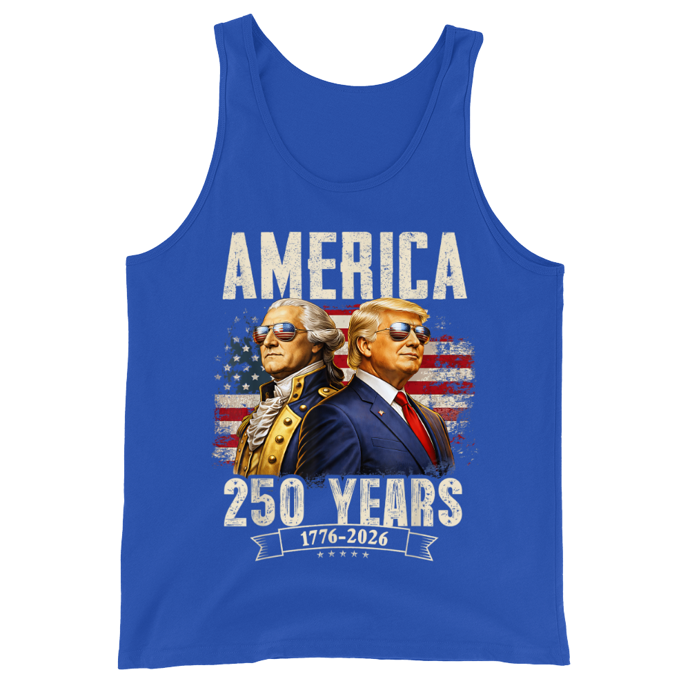 America 250 Years Trump Washington Patriotic - Tank Top