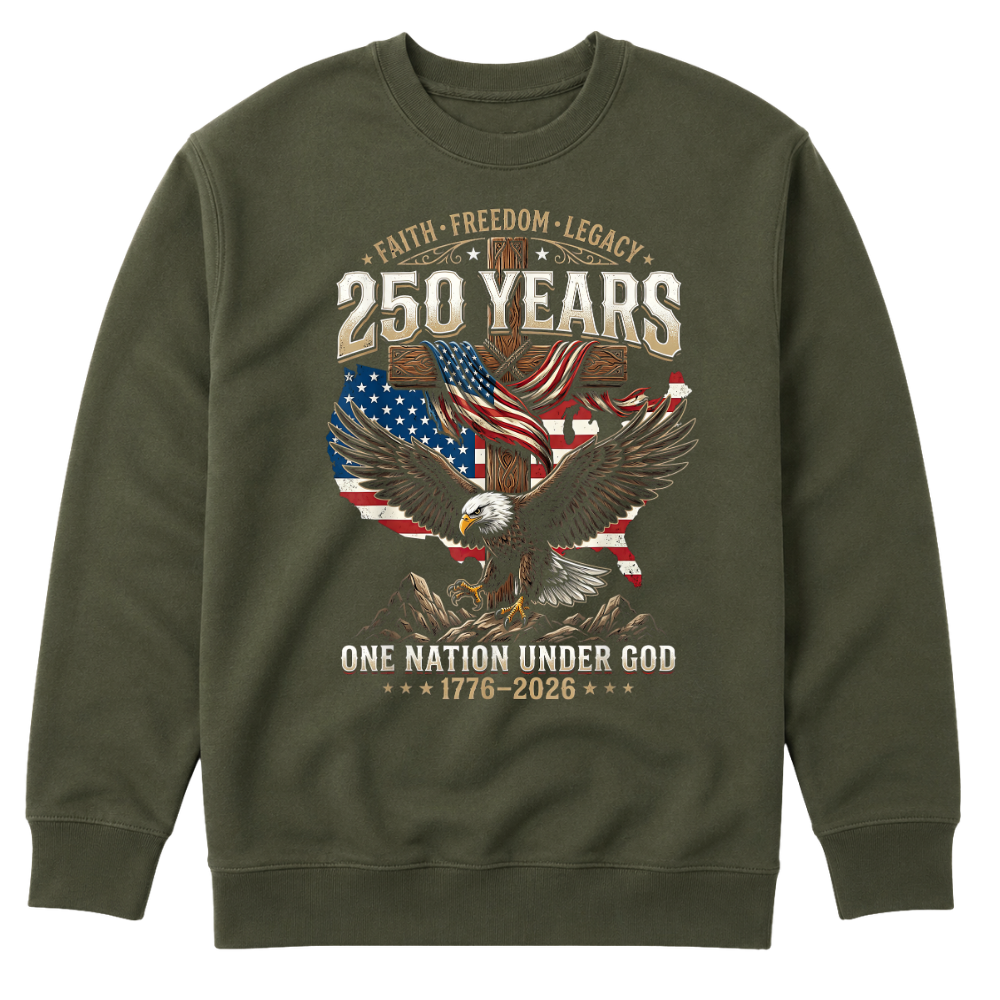 Faith Freedom Legacy Eagle America 250 Years Anniversary - Sweater