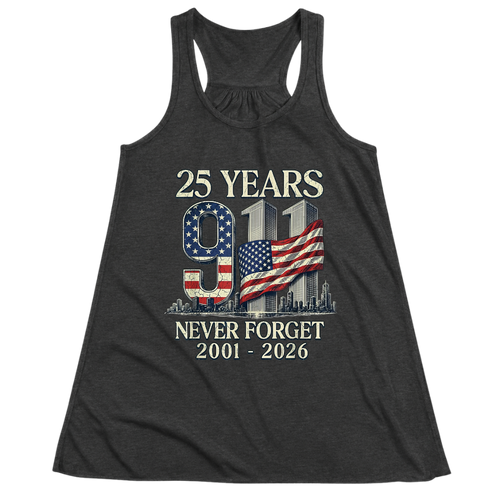 25 Years 9/11 Never Forget American Flag - Women Tank Top