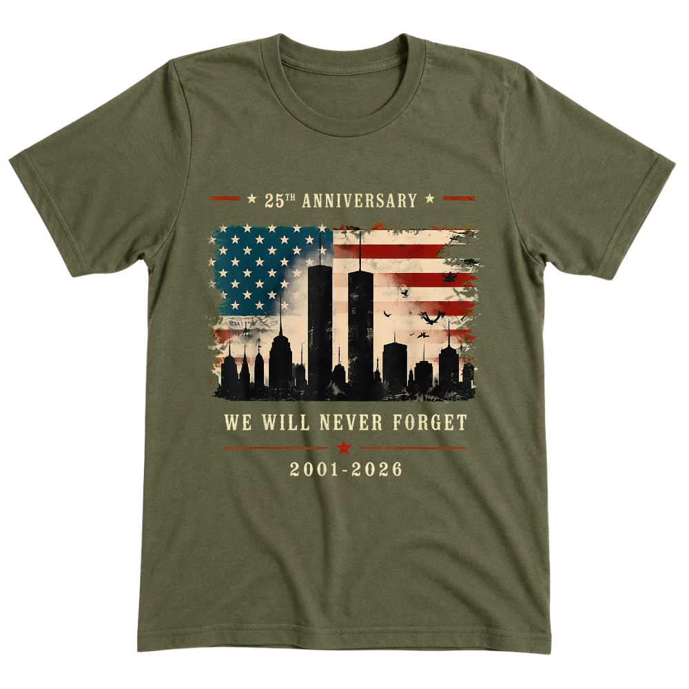 25th Anniversary 9/11 Never Forget Memorial - T-Shirt