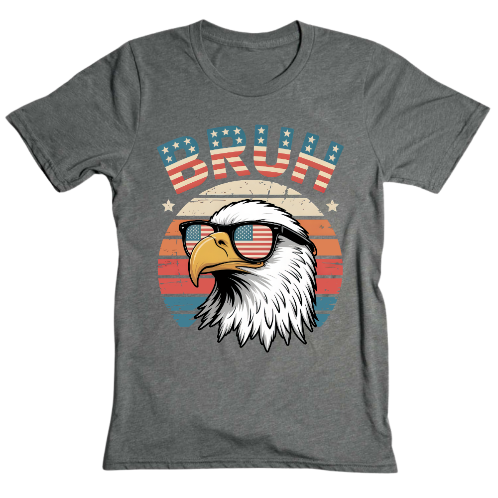 Patriotic Eagle Bruh Shirt, Funny American Flag - T-Shirt