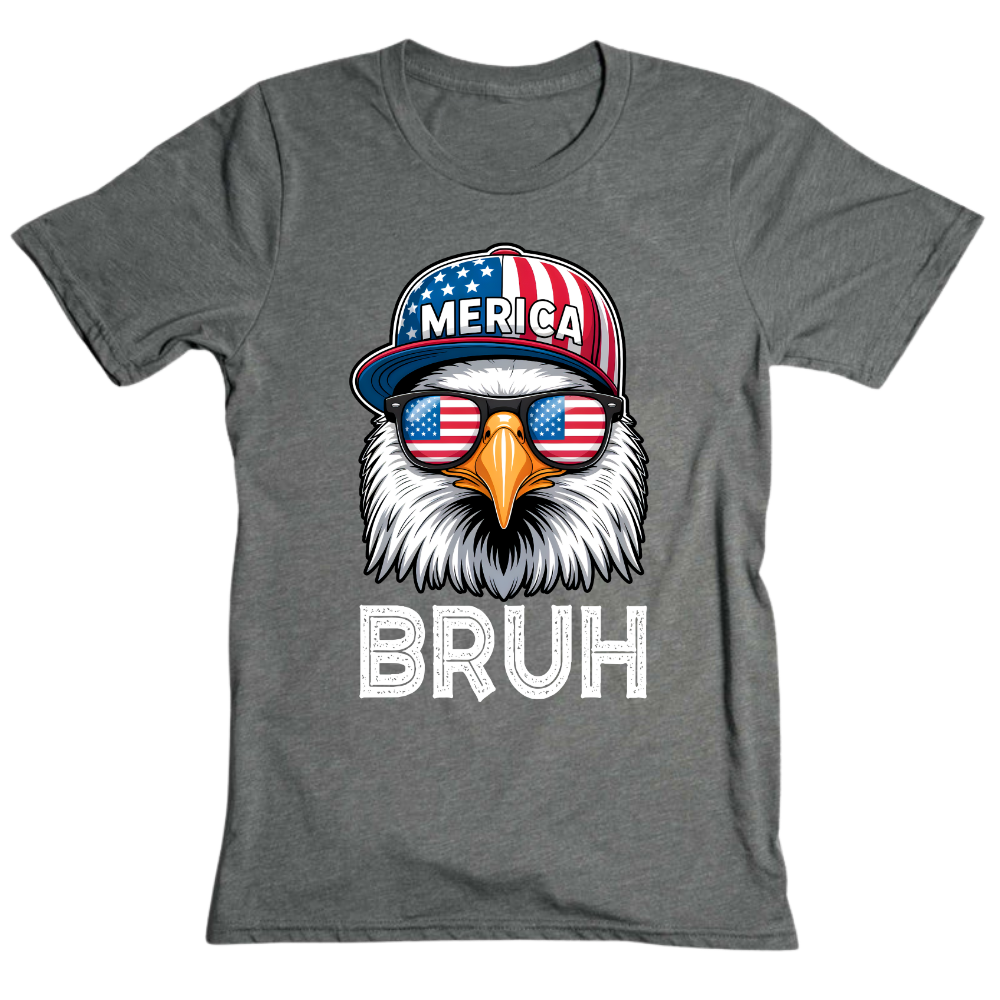Patriotic Eagle Bruh 4th of July USA Flag - T-Shirt