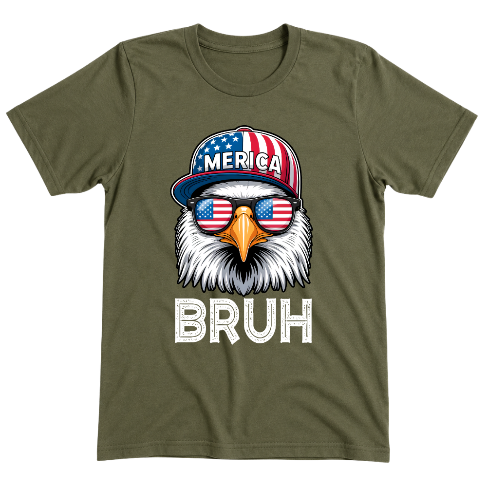 Patriotic Eagle Bruh 4th of July USA Flag - T-Shirt