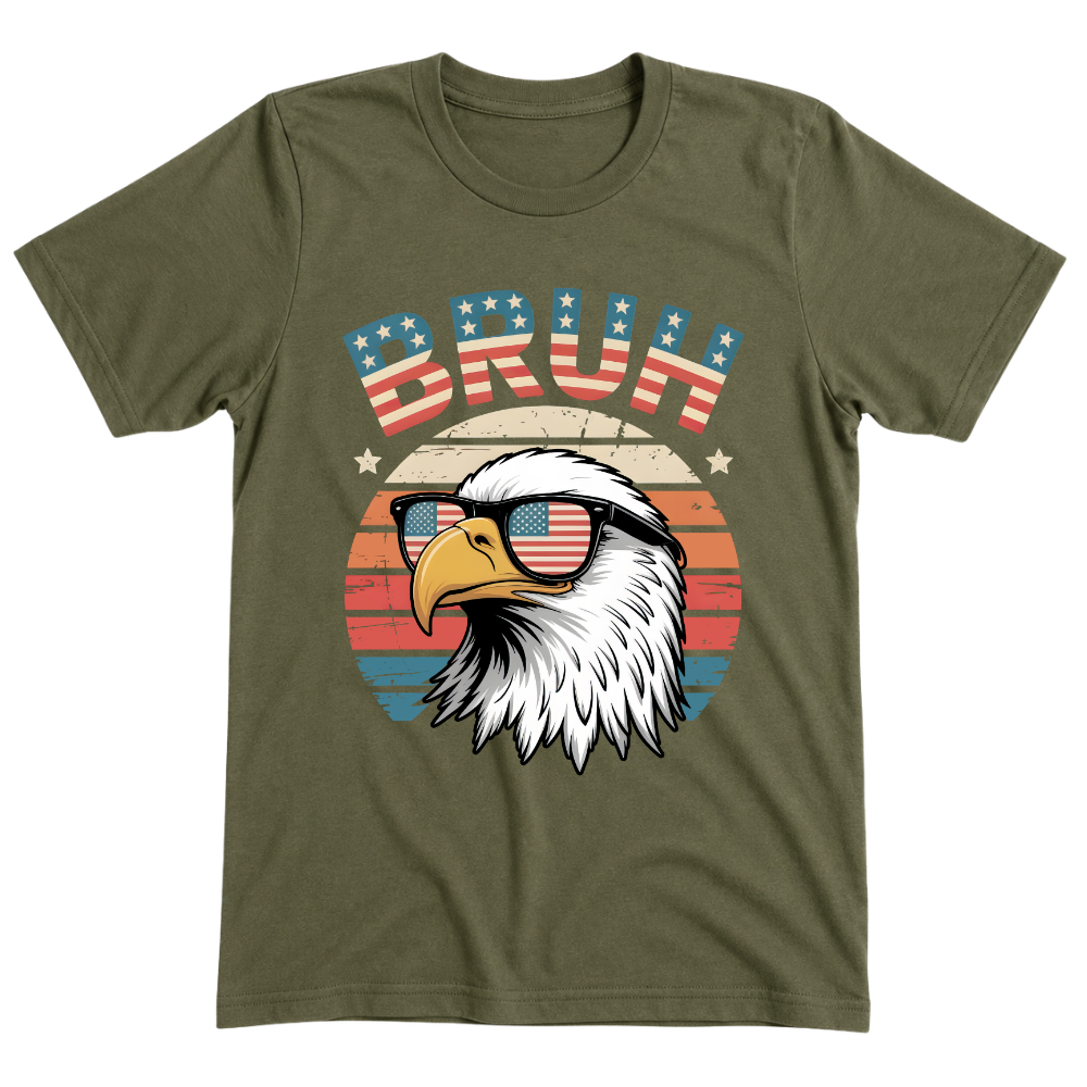 Patriotic Eagle Bruh Shirt, Funny American Flag - T-Shirt