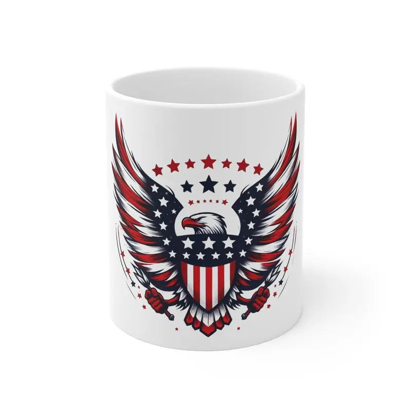 American Eagle Mug Patriotic USA Flag Freedom