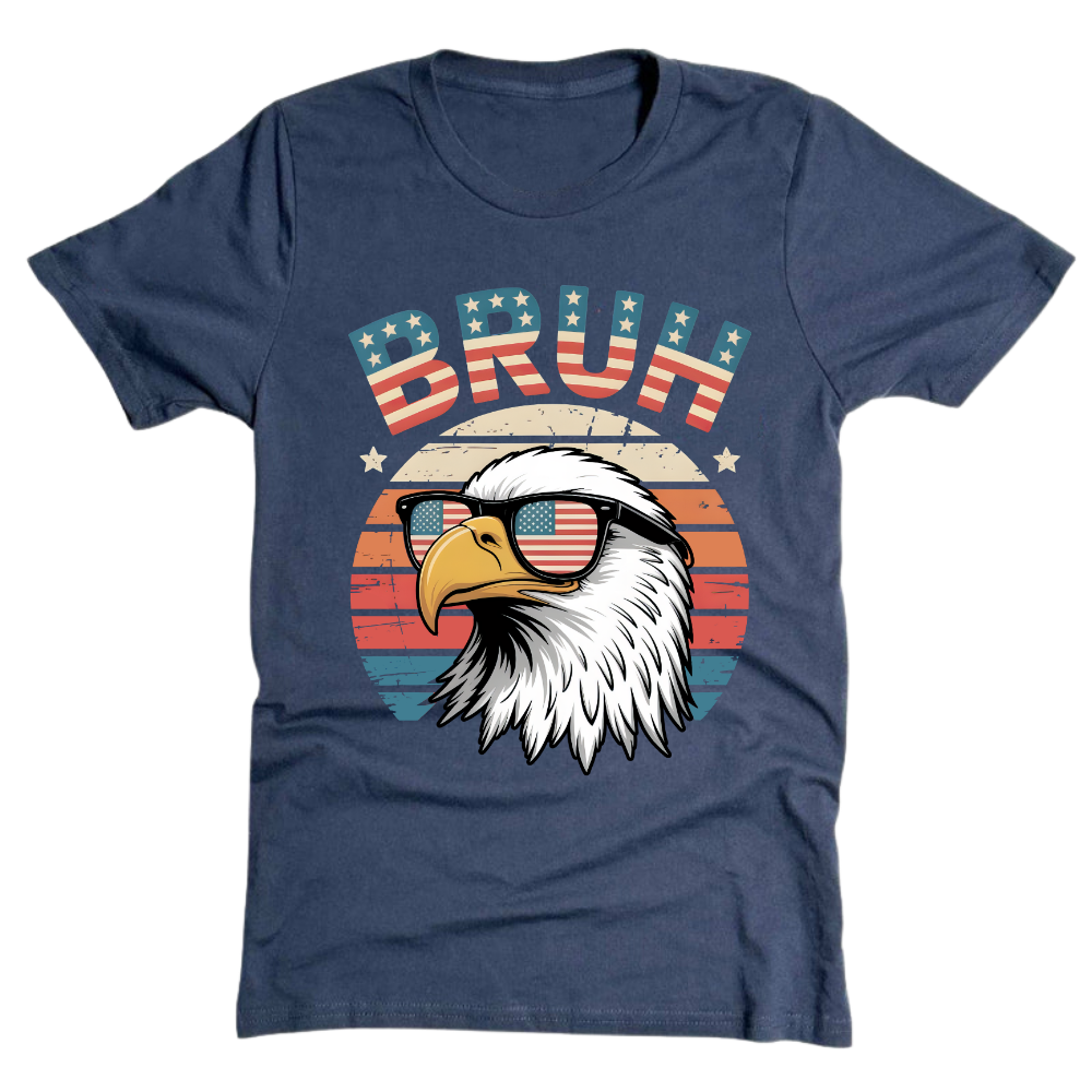 Patriotic Eagle Bruh Shirt, Funny American Flag - T-Shirt