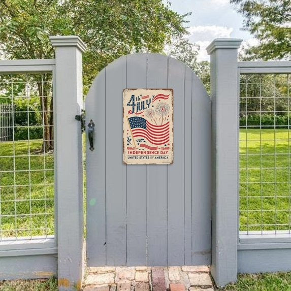 4th Of July Metal Sign Independence Day Patriotic Decor
