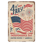 4th Of July Metal Sign Independence Day Patriotic Decor