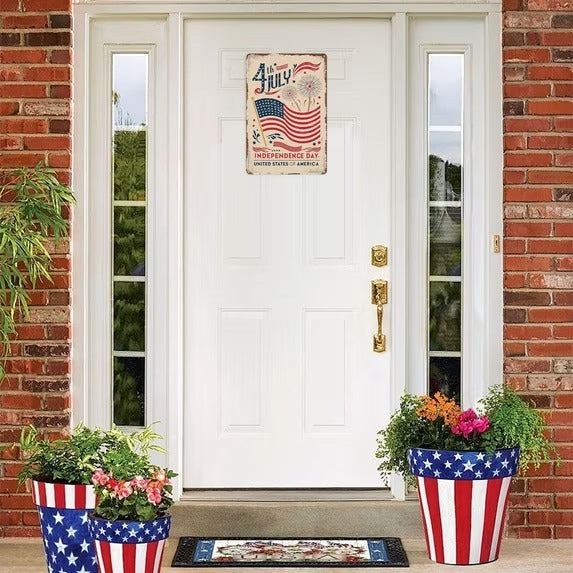 4th Of July Metal Sign Independence Day Patriotic Decor