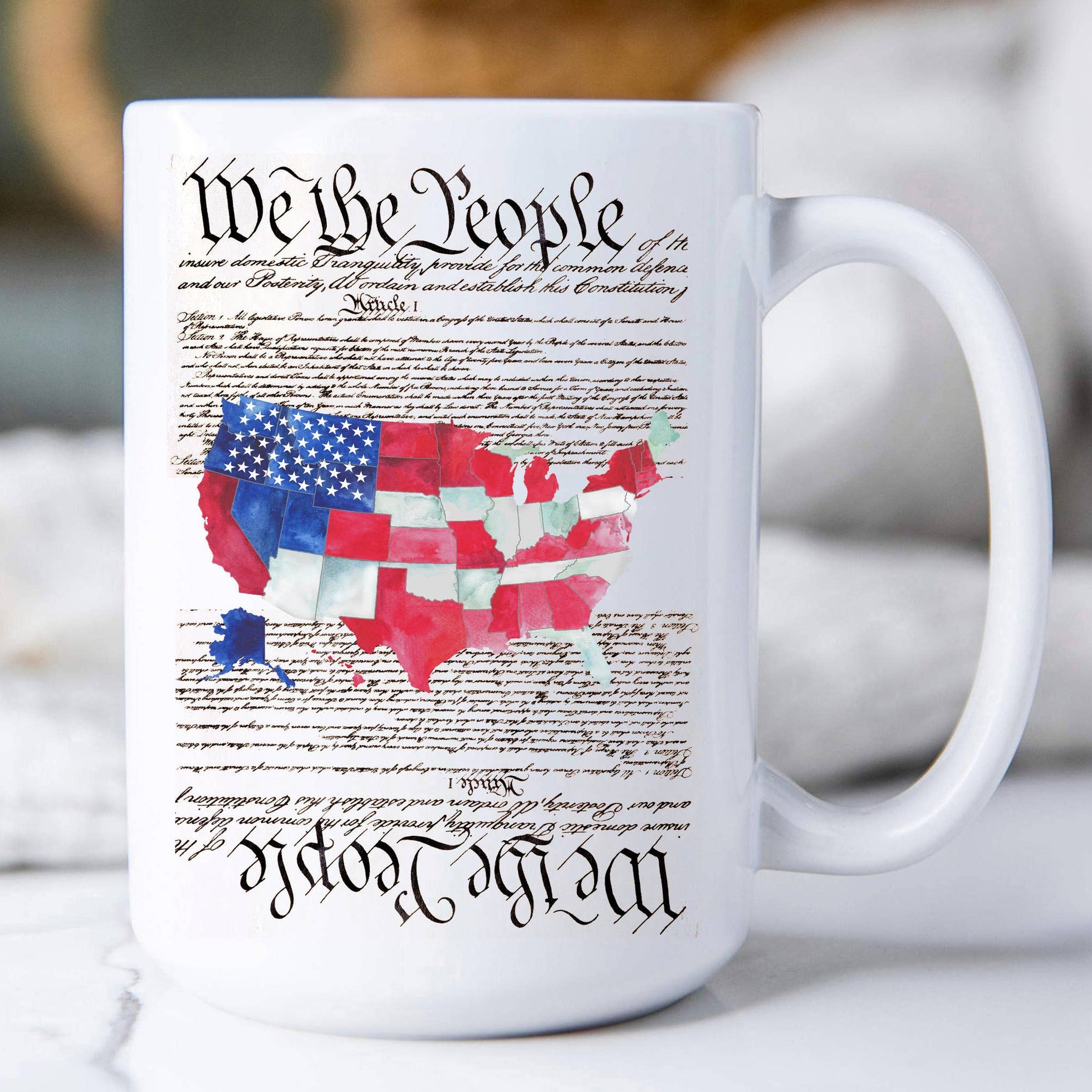 We The People Constitution Mug American Flag Patriotic