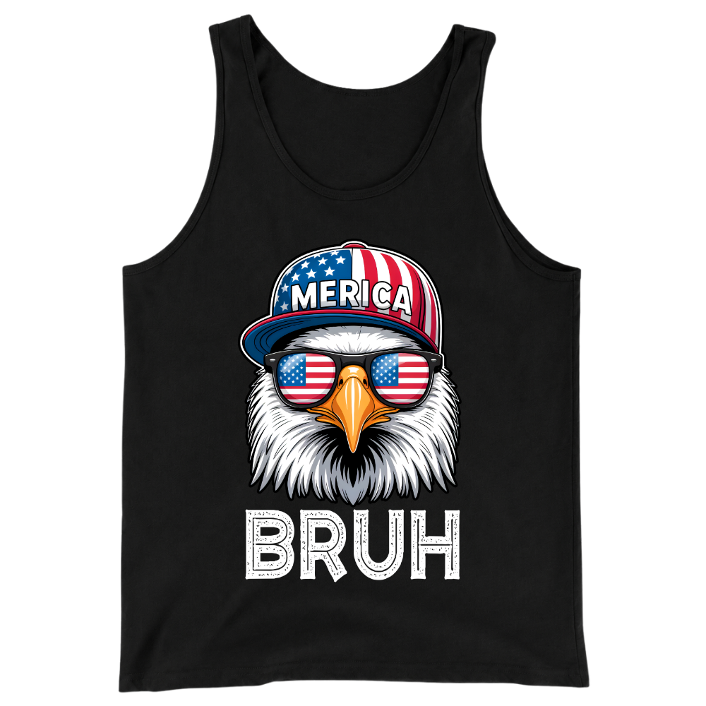 Patriotic Eagle Bruh 4th of July USA Flag - Tank Top