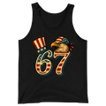 67 Patriotic Eagle Six Seven Meme Vintage American Flag - Tank Top