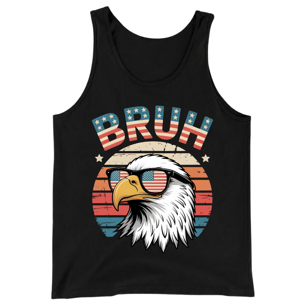 Patriotic Eagle Bruh, Funny American Flag - Tank Top