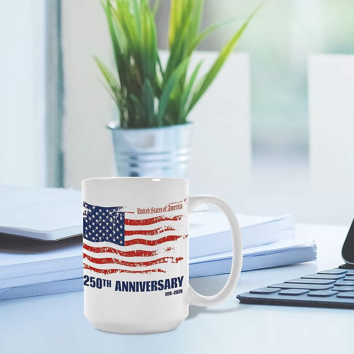 America 250th Anniversary Mug 1776 2026 USA Flag