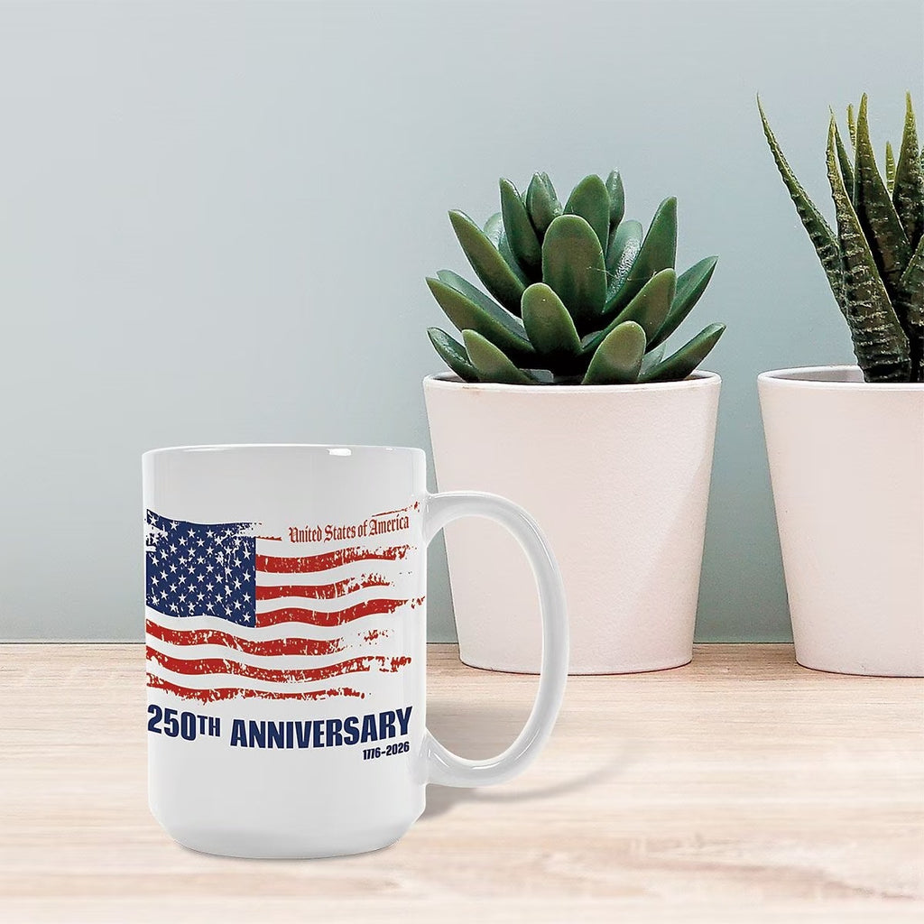 America 250th Anniversary Mug 1776 2026 USA Flag