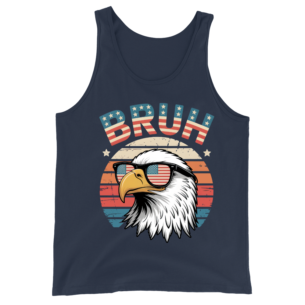 Patriotic Eagle Bruh, Funny American Flag - Tank Top