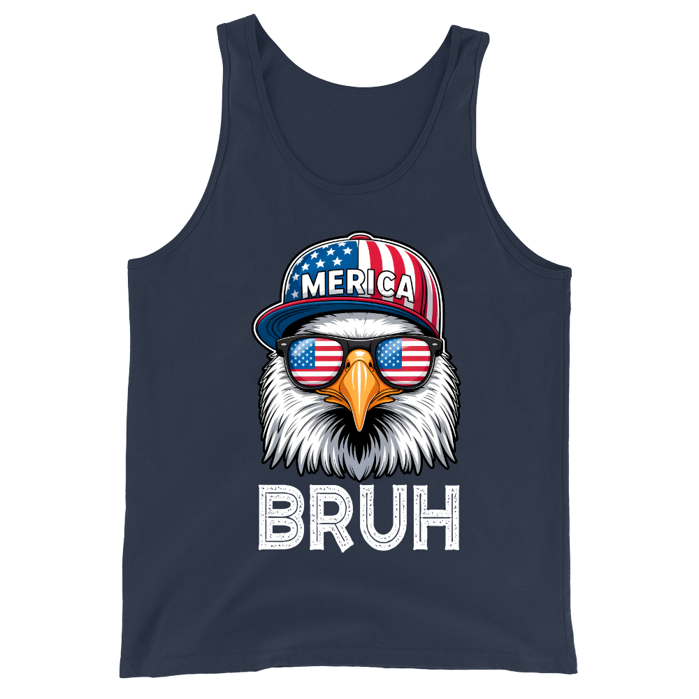 Patriotic Eagle Bruh 4th of July USA Flag - Tank Top