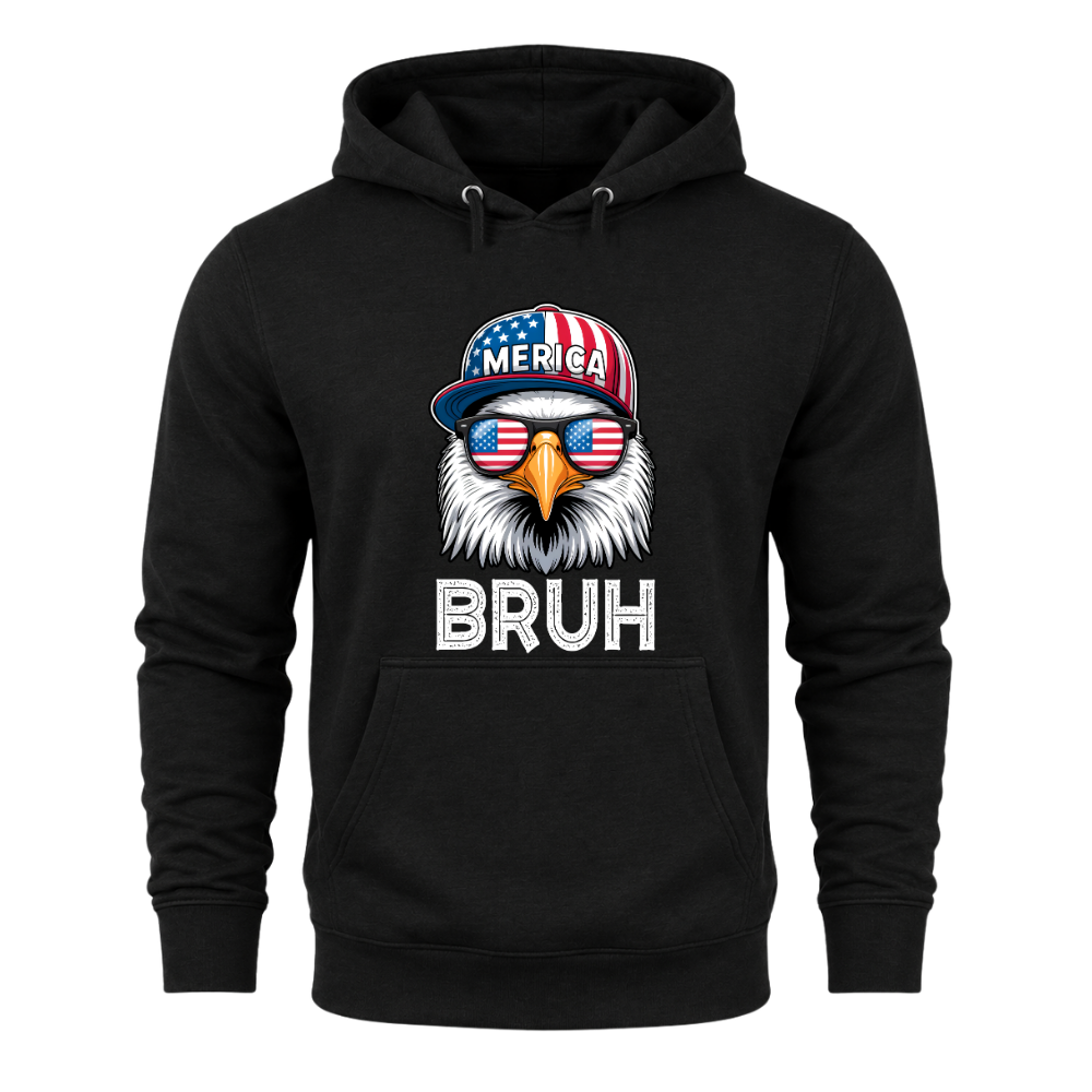 Patriotic Eagle Bruh 4th of July USA Flag - Hoodie